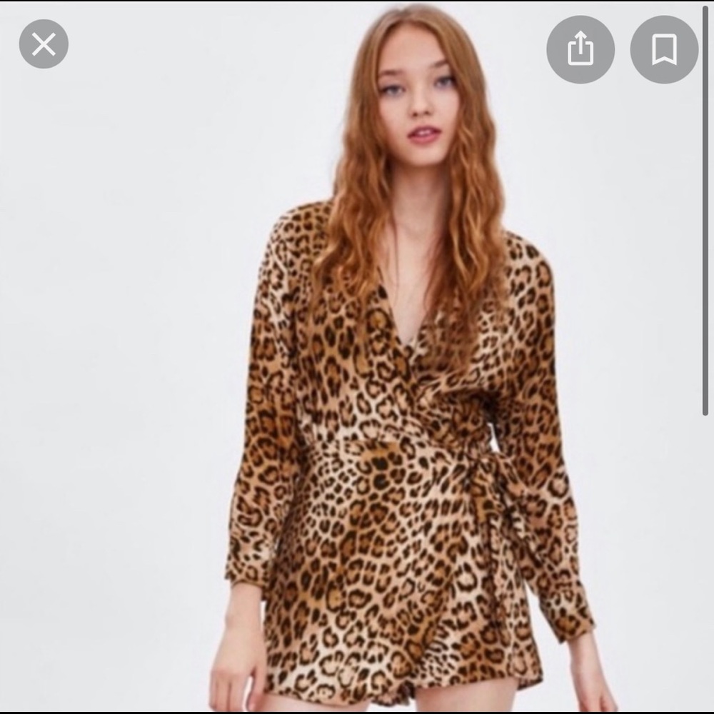 Zara leopard romper